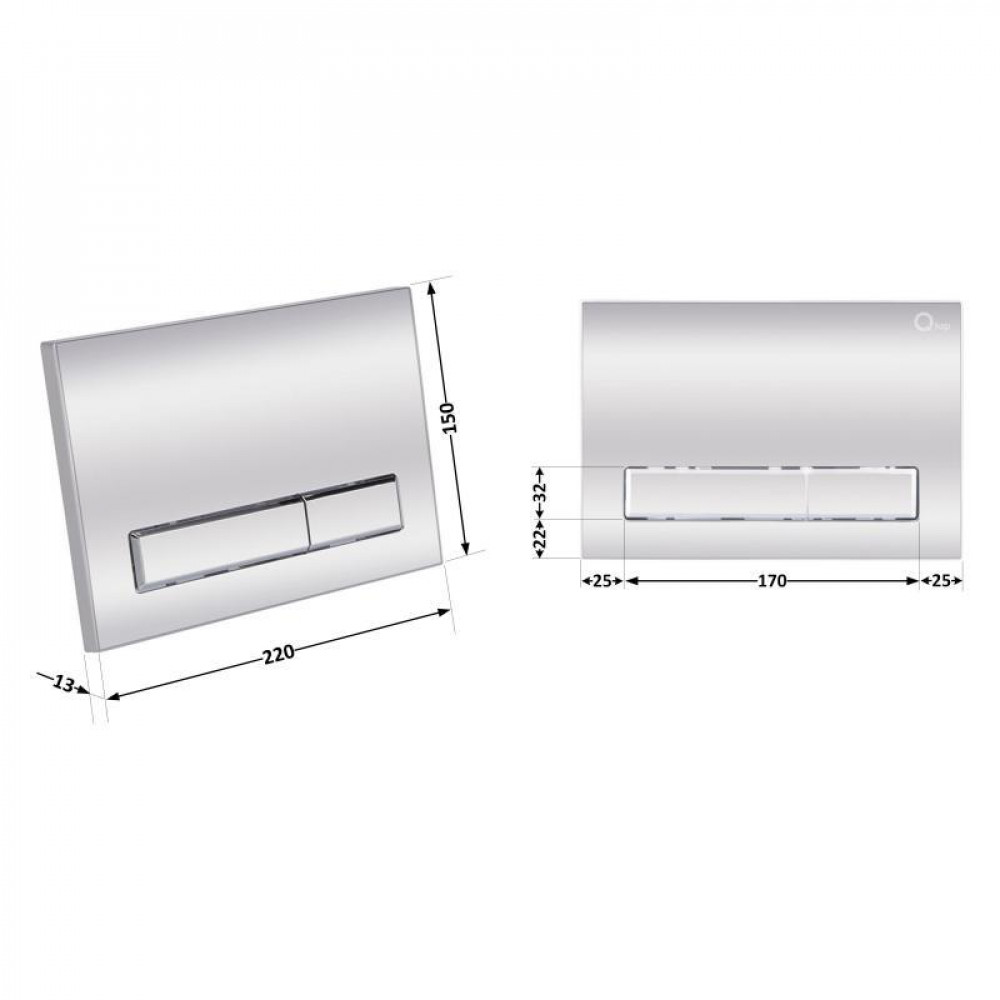 Панель змиву для унітаза Qtap Nest QT0111M08381CRM SD00038775
