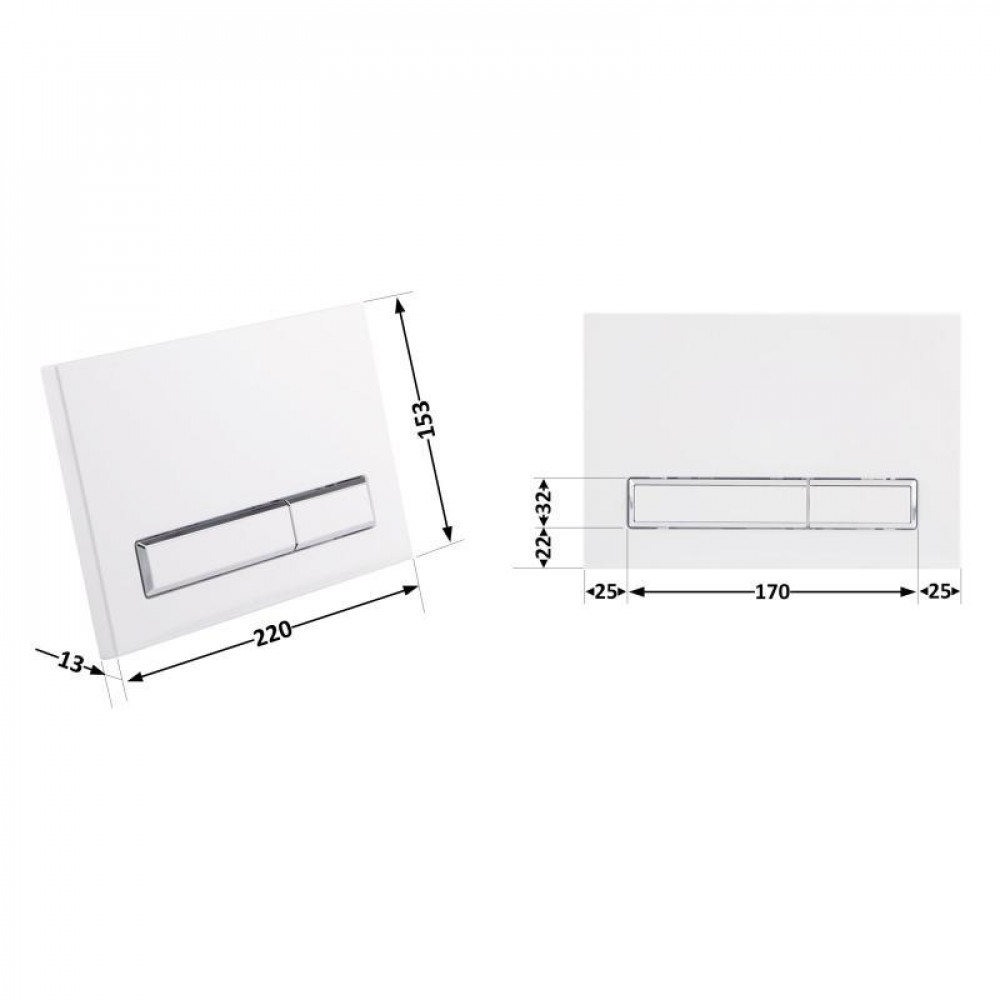 Панель змиву для унітаза Qtap Nest QT0111M08V1384W SD00038777