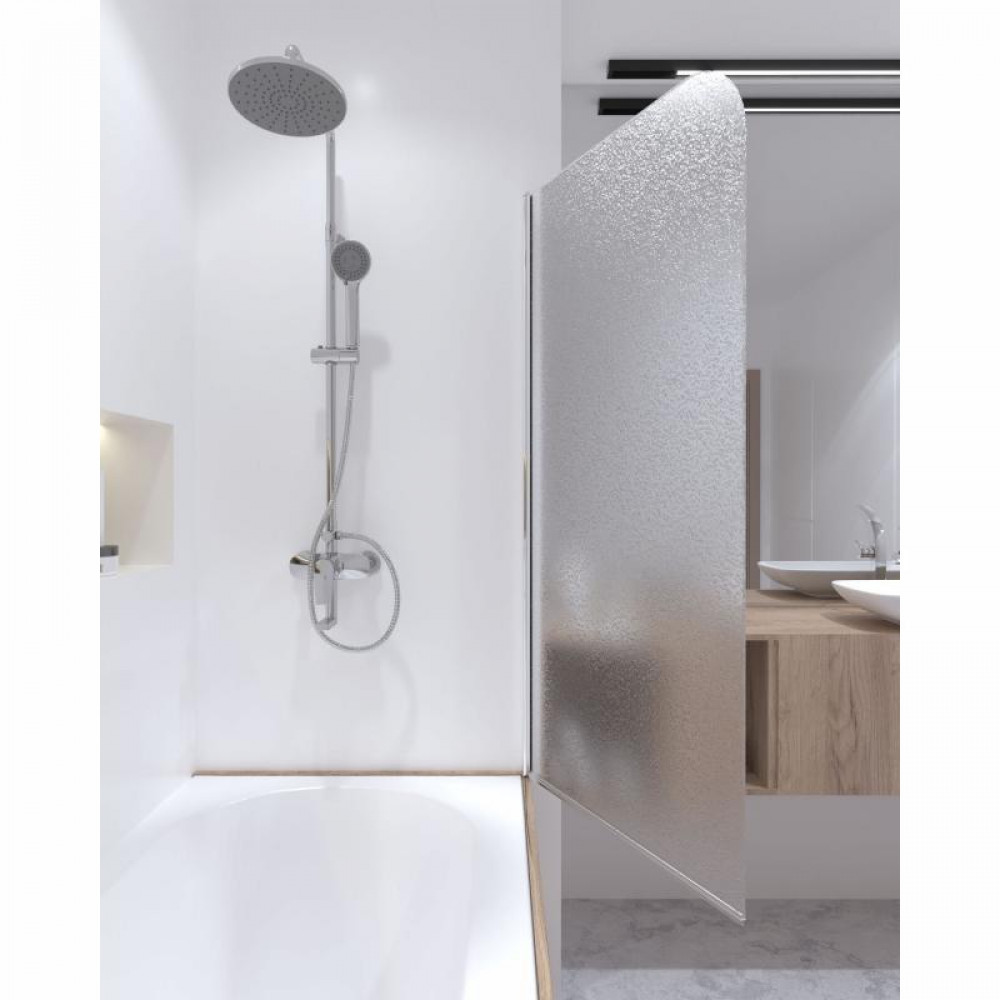 Штора на ванну Qtap Standard CRM407513APR скло Pear 6 мм, 75х130 см, права SD00039719