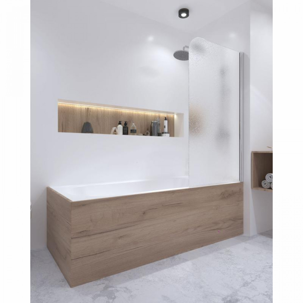 Штора на ванну Qtap Standard CRM407513APR скло Pear 6 мм, 75х130 см, права SD00039719