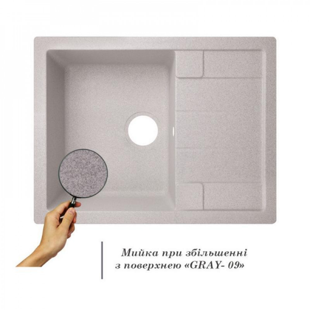 Кухонна мийка Lidz 650x500/200 GRA-09 (LIDZGRA09650500200) SD00039781