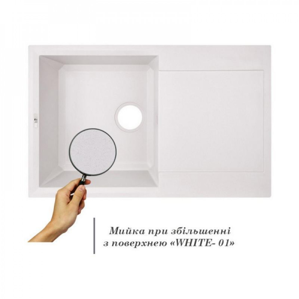 Кухонна мийка Lidz 790x495/230 WHI-01 (LIDZWHI01790495230) SD00039806