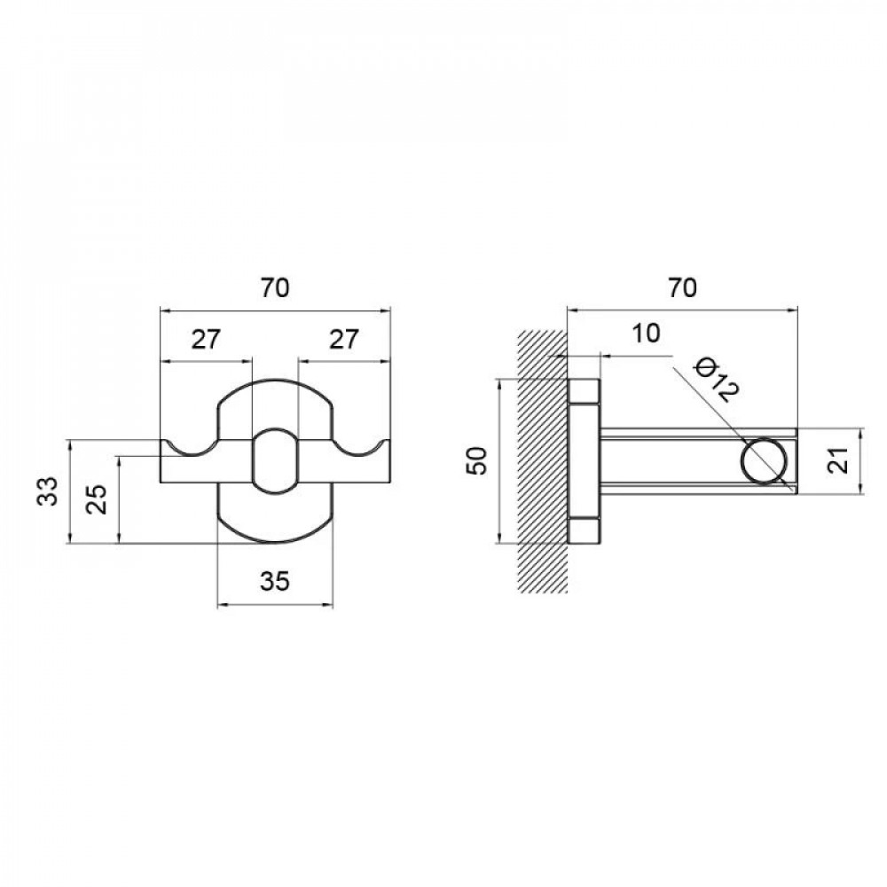 Гачок Qtap Liberty подвійний QTLIBBLM1154 Black SD00040017