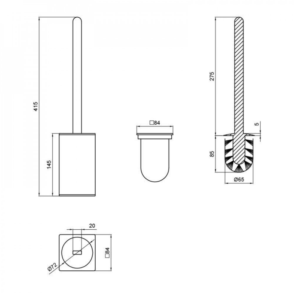Йоржик підлоговий Qtap Liberty QTLIBBLM11572 Black SD00040041
