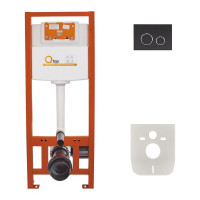 Набор инсталляций 4 в 1 Qtap Nest ST с круглой панелью смыва QT0133M425M11V1146MB
