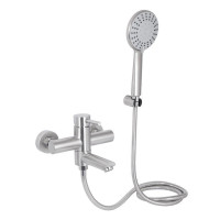 Смеситель для ванны Lidz Aria 006 с поворотным изливом (с душевым гарнитуром) (k35) LDARI006NKS34940 Nickel