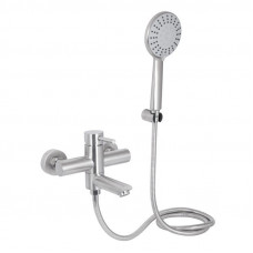 Змішувач для ванни Lidz Aria 006 з поворотним виливом (з душовим гарнітуром) (k35) LDARI006NKS34940 Nickel