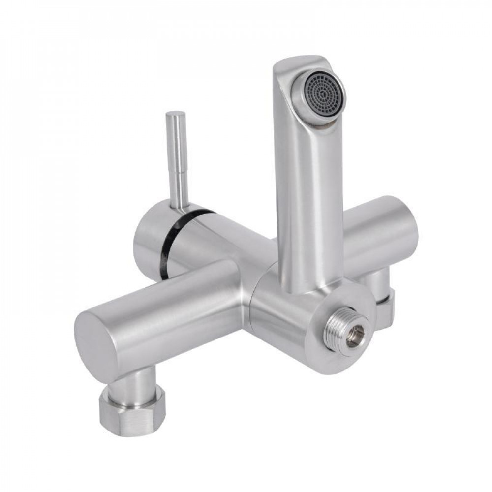 Змішувач для ванни Lidz Aria 006 з поворотним виливом (з душовим гарнітуром) (k35) LDARI006NKS34940 Nickel SD00041044