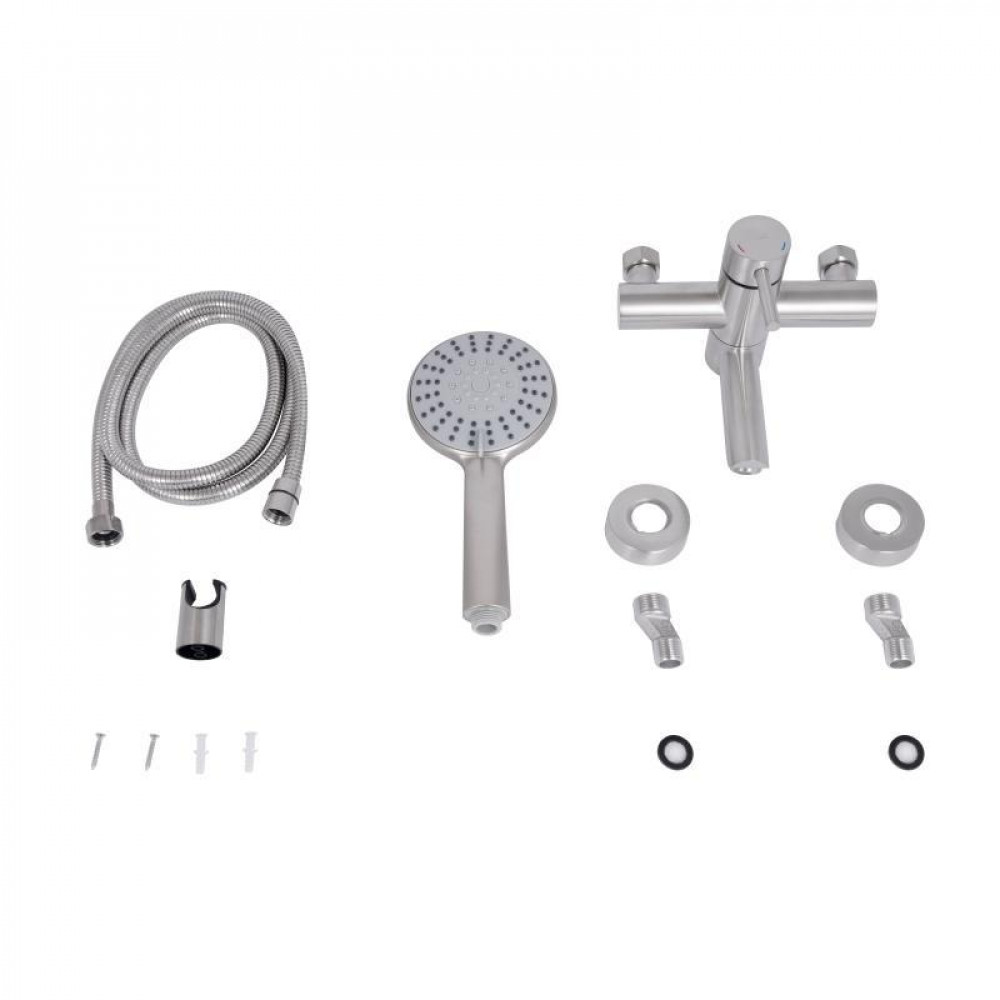 Змішувач для ванни Lidz Aria 006 з поворотним виливом (з душовим гарнітуром) (k35) LDARI006NKS34940 Nickel SD00041044