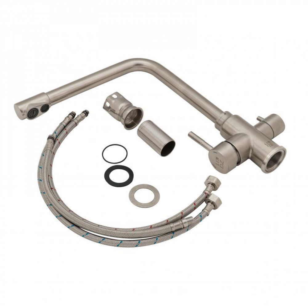 Змішувач для кухні Lidz Aria 020F1 з підключенням для питної води (k35) LDARI020F1NKS34941 Nickel SD00041045