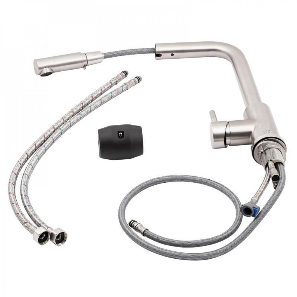 Смеситель для кухни Lidz Aria 015FL1 с выдвижным изливом (k35) LDARI015FL1NKS34944 Nickel SD00041048