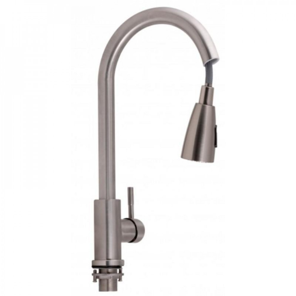 Змішувач для кухні Lidz Aria 015FL з висувним виливом (k35) LDARI015FLNKS34945 Nickel SD00041049