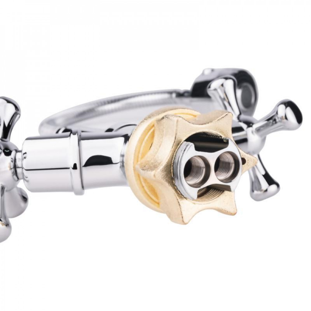 Змішувач для кухні Lidz Lamb 274F двохвентильний з гнучким виливом LDLAM274FCRM35074 Chrome SD00041178