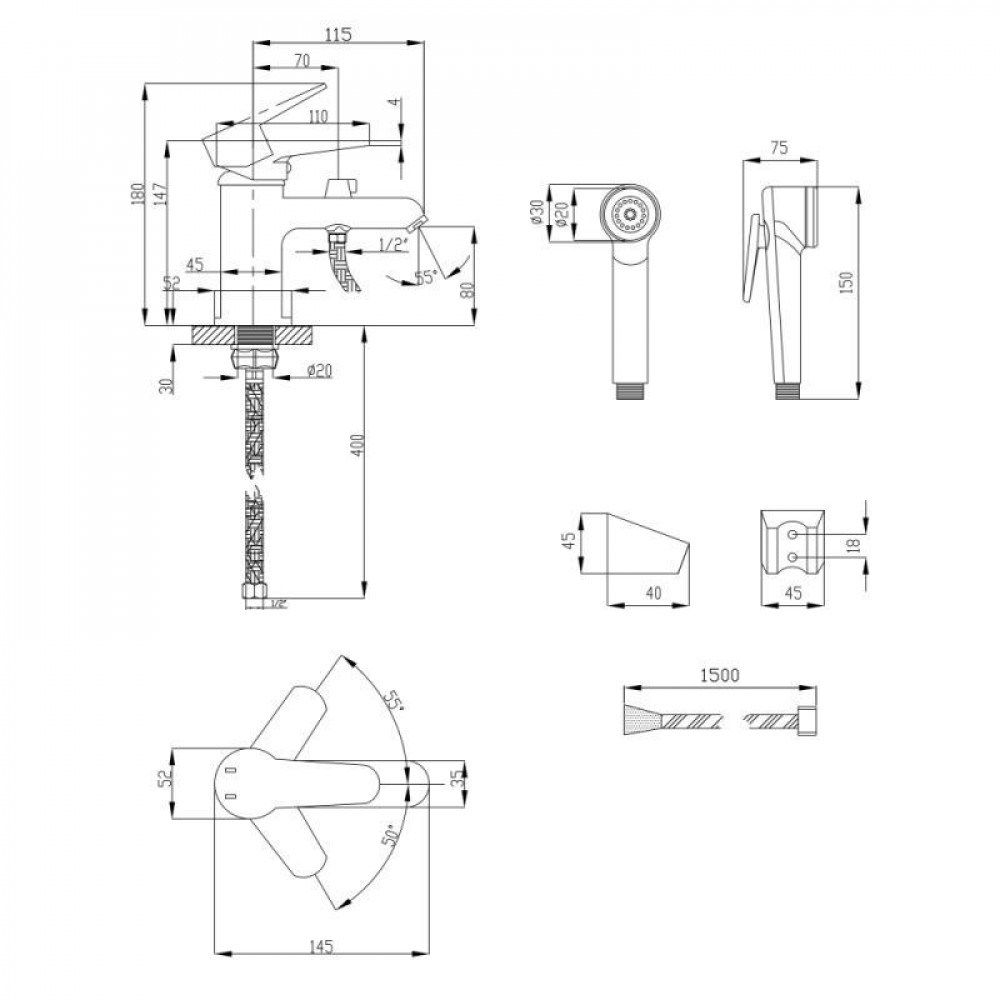Змішувач для раковини Lidz Nicole 001FB (k35) LDNIC001FBCRM35099 Chrome SD00041203