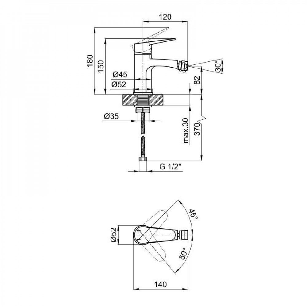 Змішувач для біде Lidz Nicole 001AF (k35) LDNIC001AFCRM35100 Chrome SD00041204