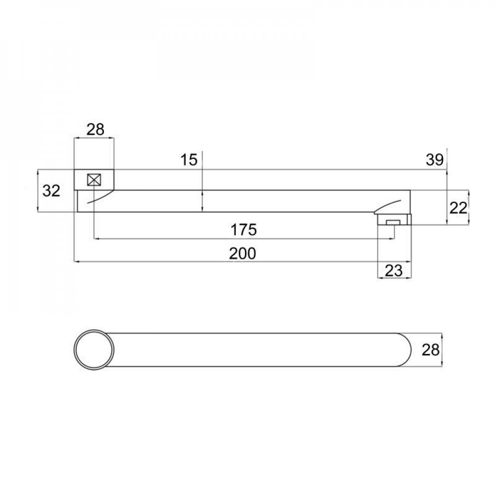 Вилив для змішувача Lidz Niagara 220 20 см LDNIA220CRM35103 Chrome SD00041206