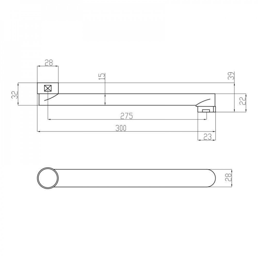 Вилив для змішувача Lidz Niagara 300 30 см LDNIA300CRM35109 Chrome SD00041213