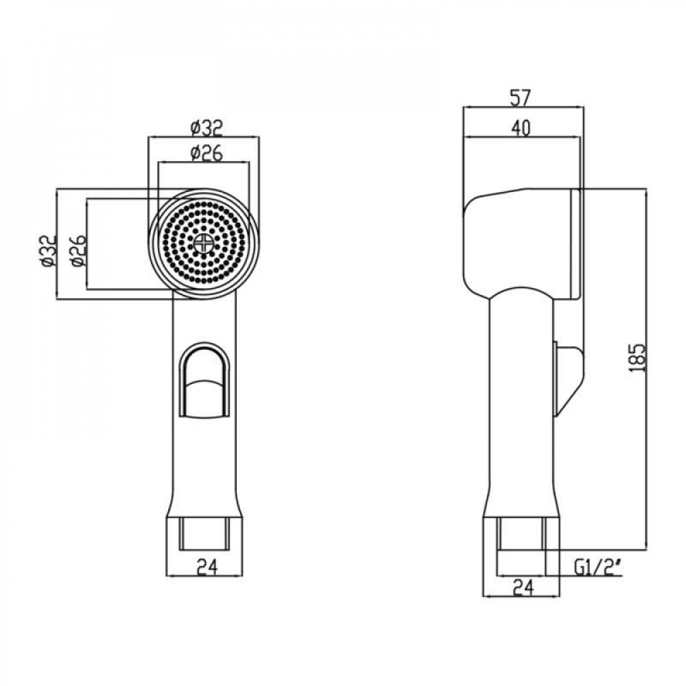 Лійка для гігієнічного душу Лейки Lidz Niagara 25 округла LDNIA25CRM35451 Chrome SD00041555
