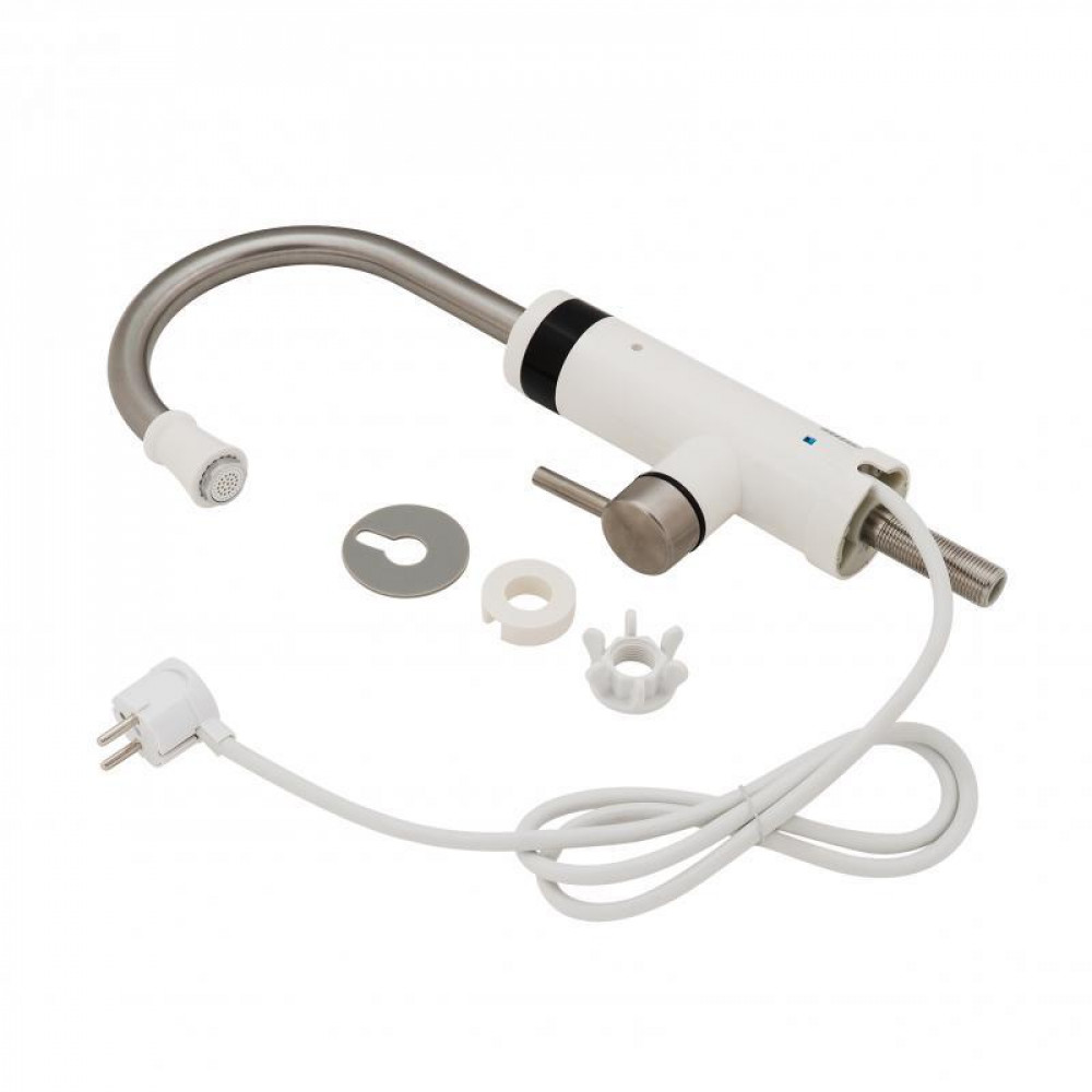 Проточный кран-водонагреватель кухонный для кухни Lidz Warm 059 LDWAR059WNK35878 White/Nickel SD00041981
