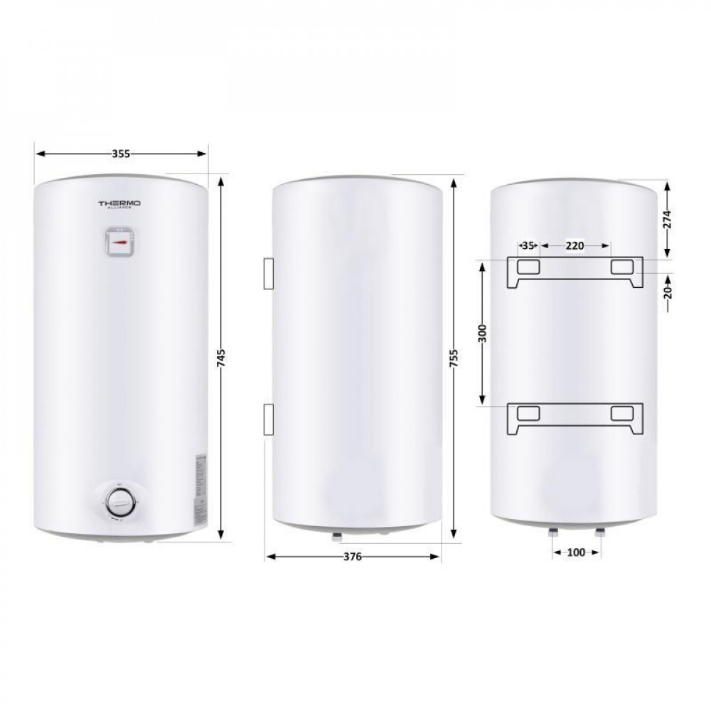 Водонагрівач електричний Thermo Alliance 50 л SLIM вертикальний, мокрий ТЕН 1,5 кВт D50V15Q1 SD00042063