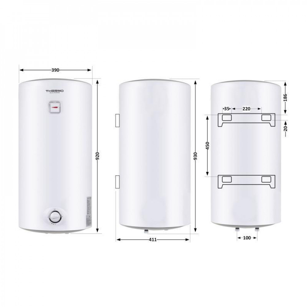 Водонагрівач електричний Thermo Alliance 80 л SLIM вертикальний, мокрий ТЕН 1,5 кВт D80V15Q2 SD00042065