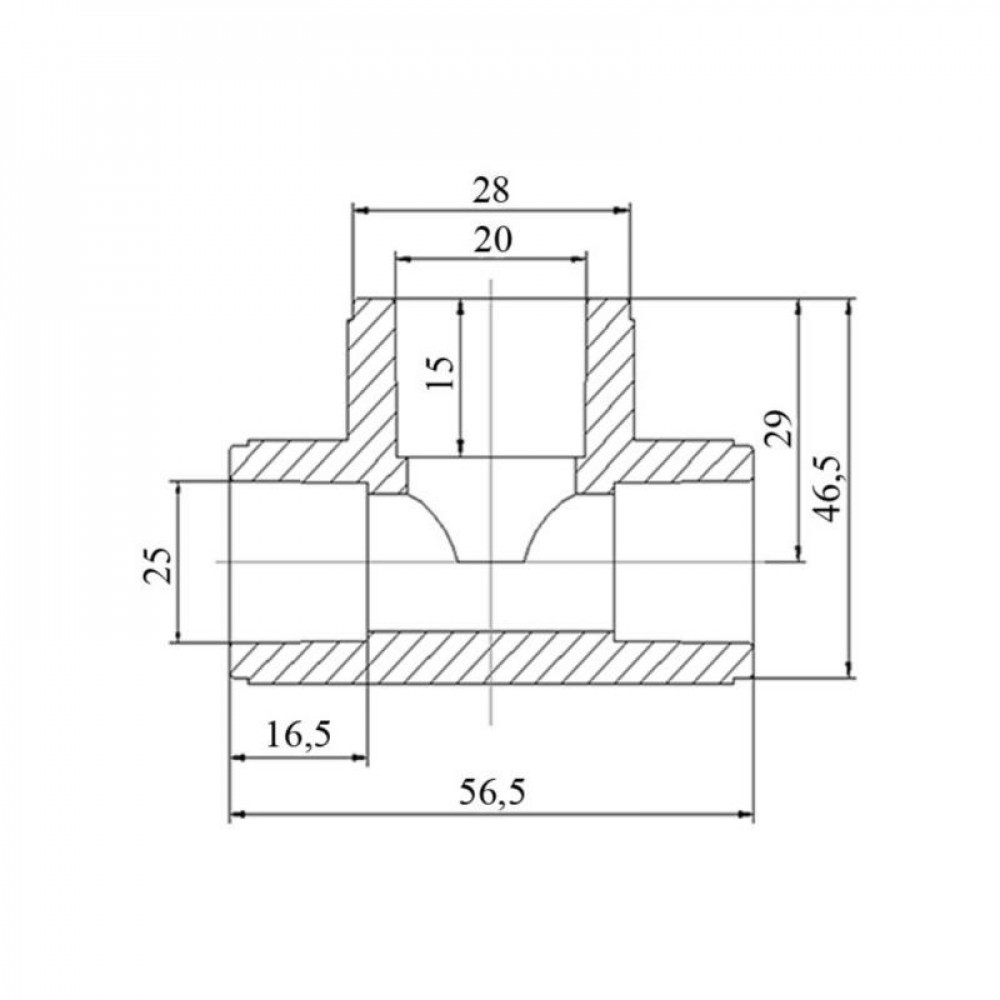 Трійник PPR Blue Ocean "Білий" 25х20х25 редукційний SD00042156