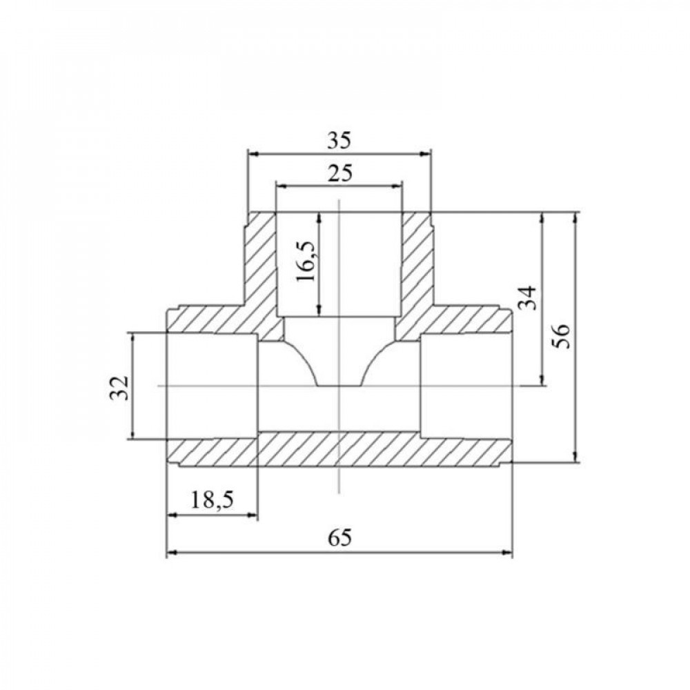 Трійник PPR Blue Ocean "Білий" 32х25х32 редукційний SD00042158