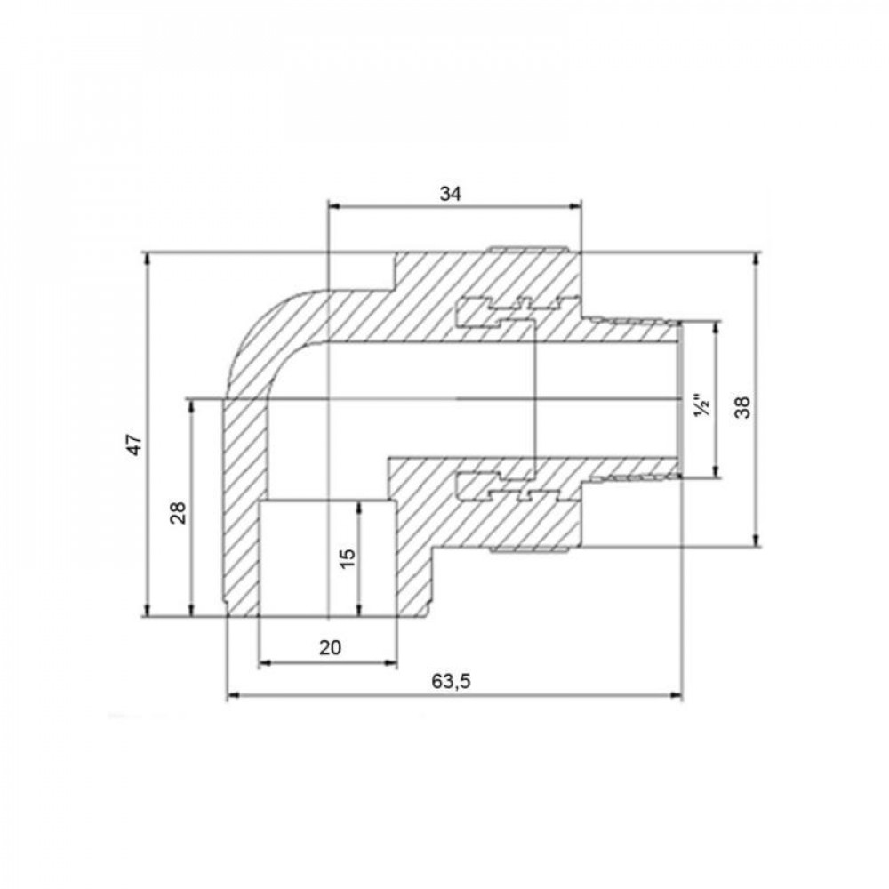 Кутик PPR Blue Ocean "Білий" 20х1/2", 90° ЗР SD00042177