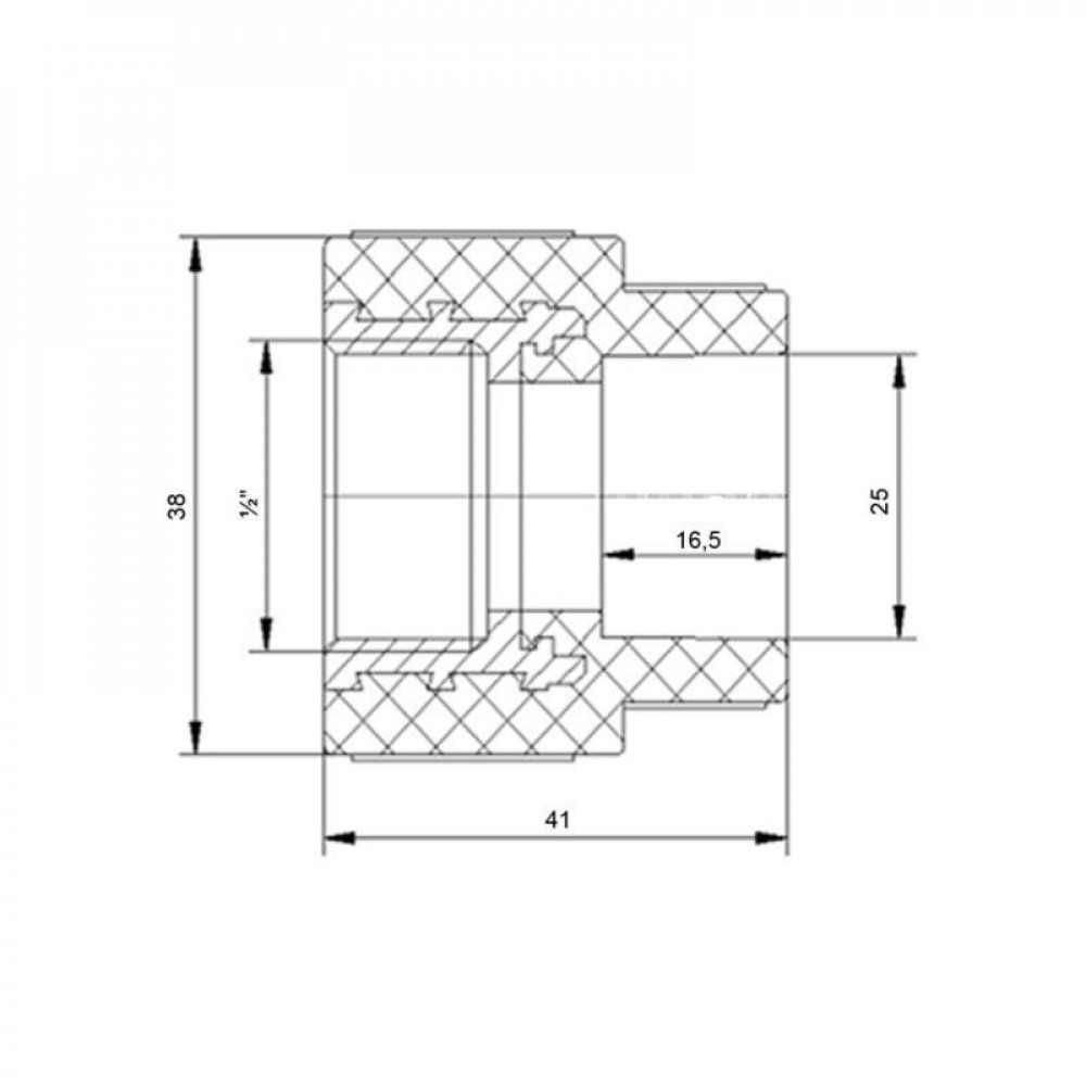 Муфта PPR Blue Ocean "Білий" 25х1/2" ВР SD00042194