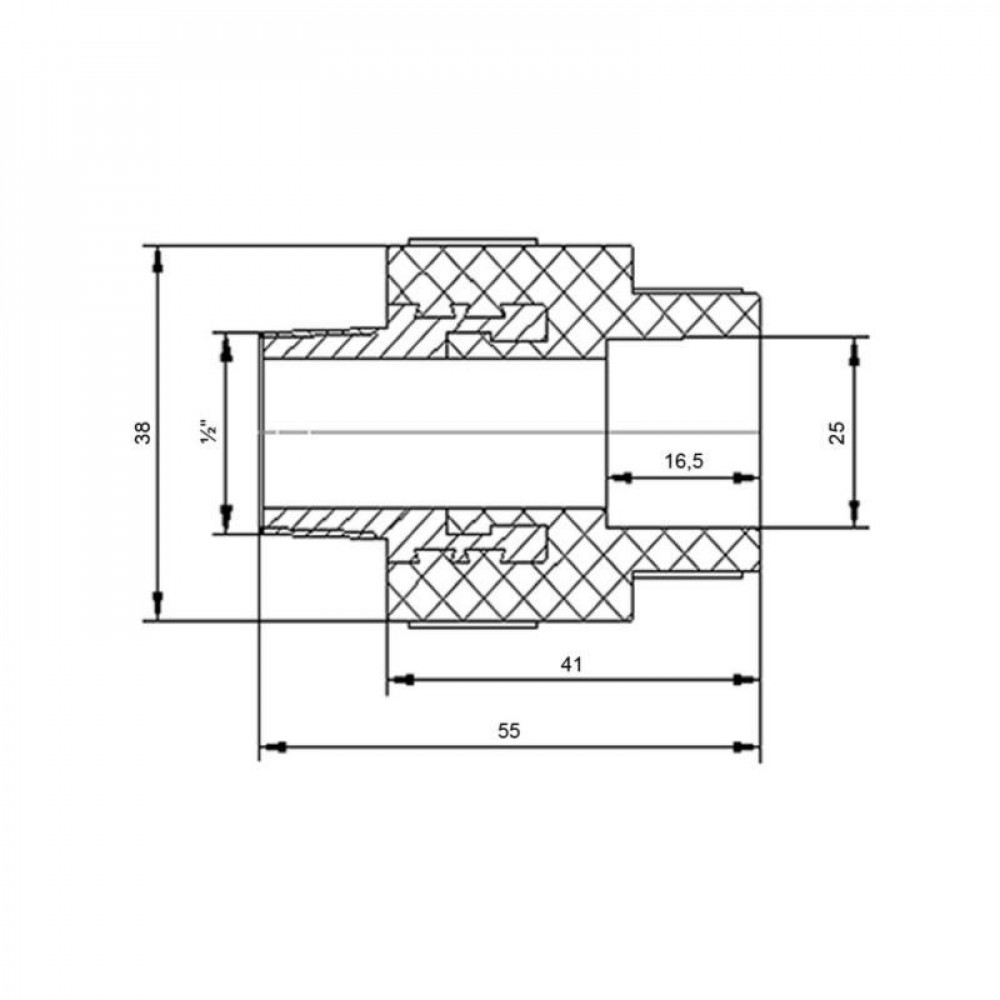 Муфта PPR Blue Ocean "Білий" 25х1/2" ЗР SD00042198