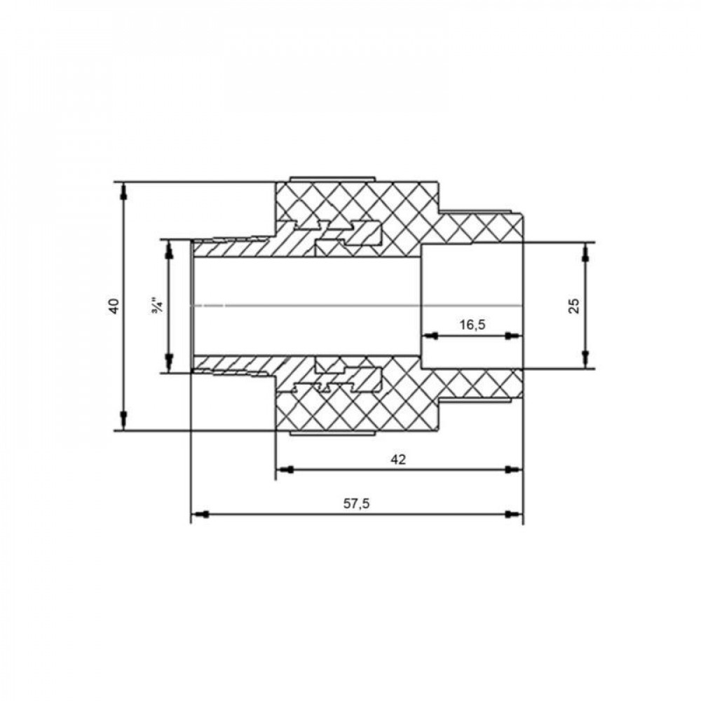 Муфта PPR Blue Ocean "Білий" 25х3/4" ЗР SD00042199