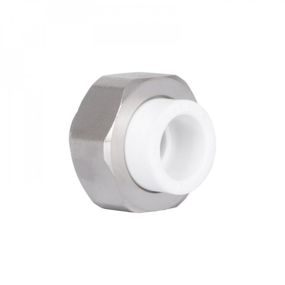 Сгон "Американка" латунная со сварной головкой PPR Blue Ocean "Белый" 20х1/2" ВР SD00042218