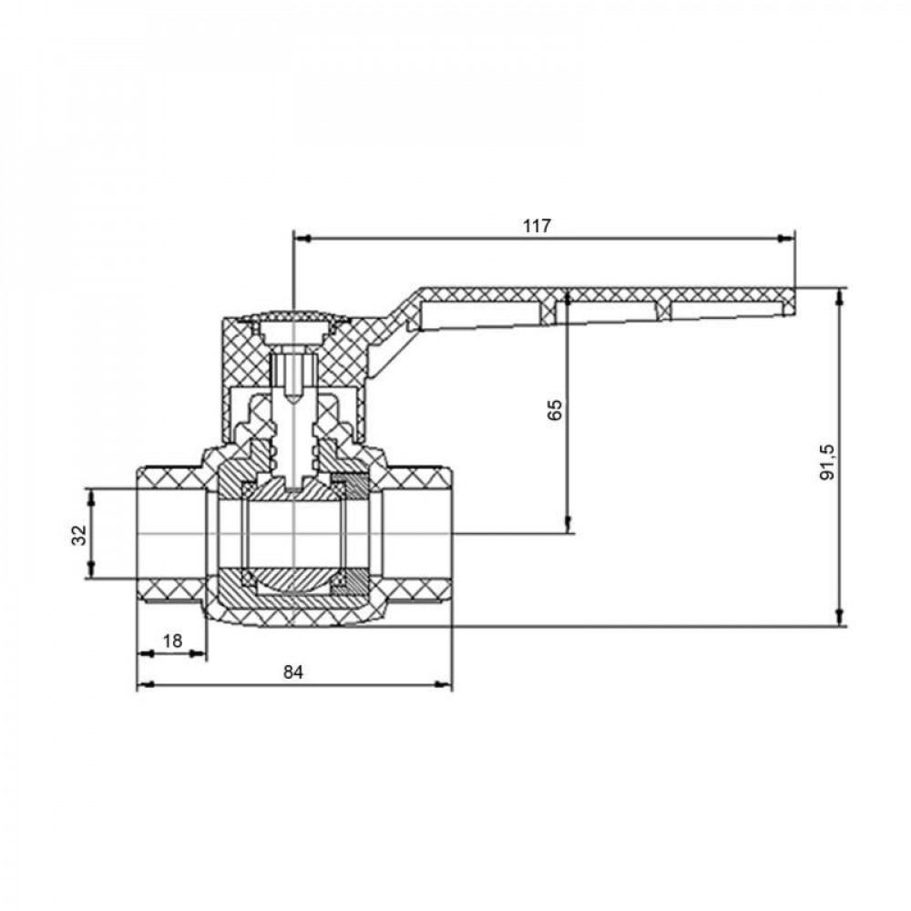 Кран кульовий Blue Ocean "Білий" 32 SD00042223