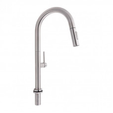 Змішувач для кухні Qtap Lenicka з висувним виливом QTLEN9138103UN Brushed Nickel PVD