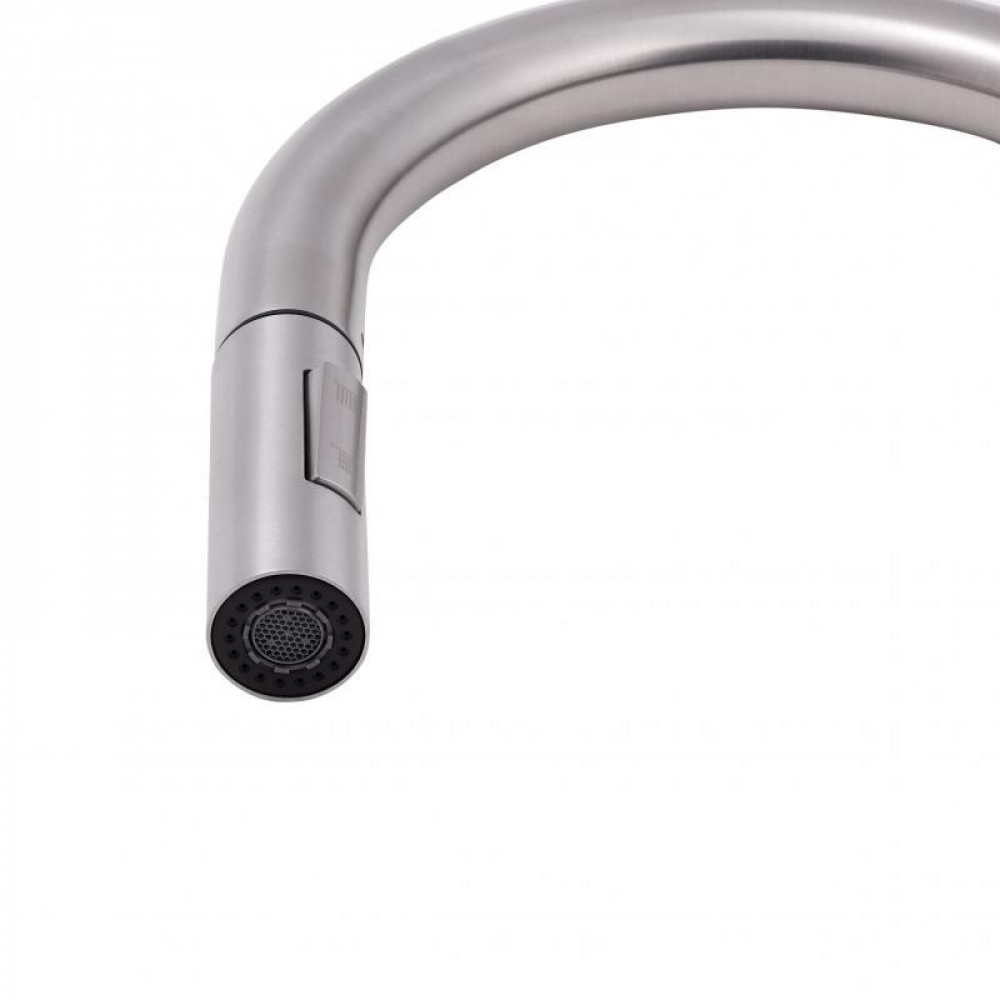Змішувач для кухні Qtap Lenicka з висувним виливом QTLEN9138103UN Brushed Nickel PVD SD00042264