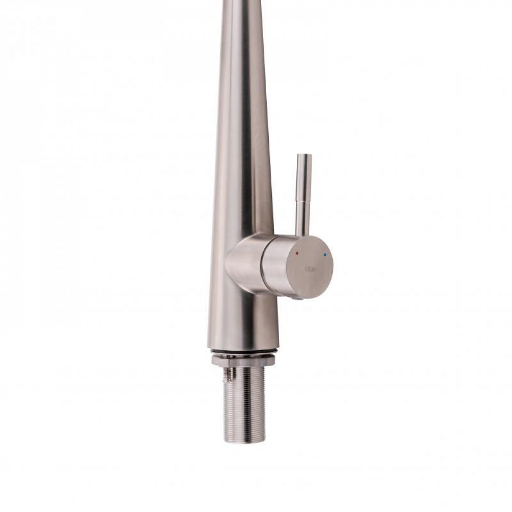 Змішувач для кухні Qtap Evicka з висувним виливом QTEVI91103UN Brushed Nickel PVD SD00042267