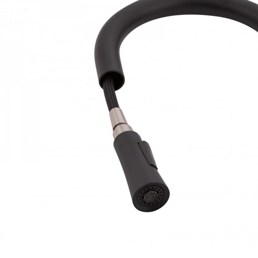 Змішувач для кухні Qtap Evicka з висувним виливом QTEVI9135103UB Black Matt SD00042268