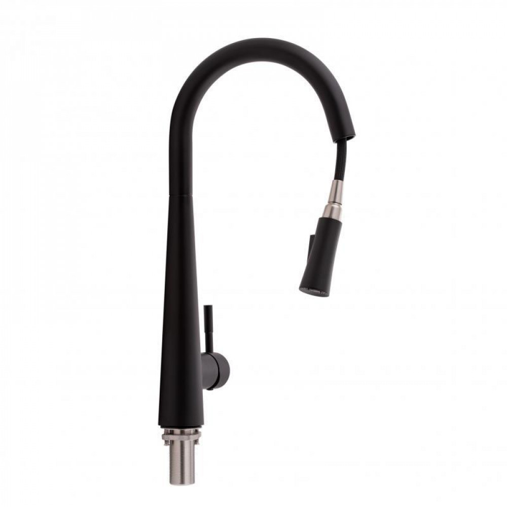 Змішувач для кухні Qtap Evicka з висувним виливом QTEVI9135103UB Black Matt SD00042268