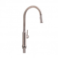 Змішувач для кухні Qtap Baruska з висувним виливом QTBAR9137103UN Brushed Nickel PVD