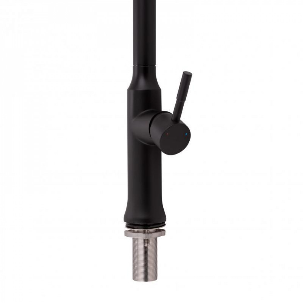 Змішувач для кухні Qtap Baruska з висувним виливом QTBAR9137103UB Black Matt SD00042271
