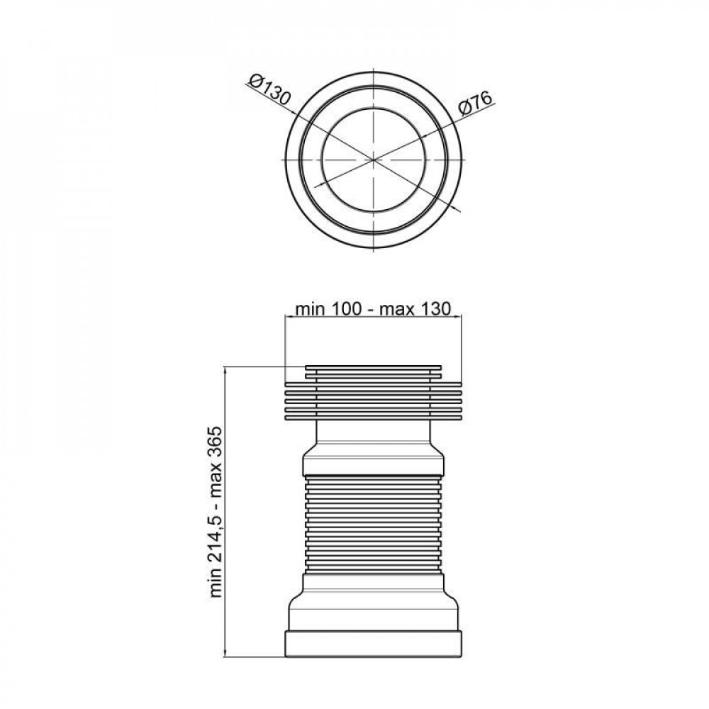 Гнучка труба для унітаза Lidz (WHI) 60 01 G001 00 довжина 370 мм SD00042770