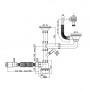Сифон подвійний для кухонної мийки Lidz (WHI) 60 05 M003 00 з відводом для пральної машини (вихід 50 мм) SD00042775
