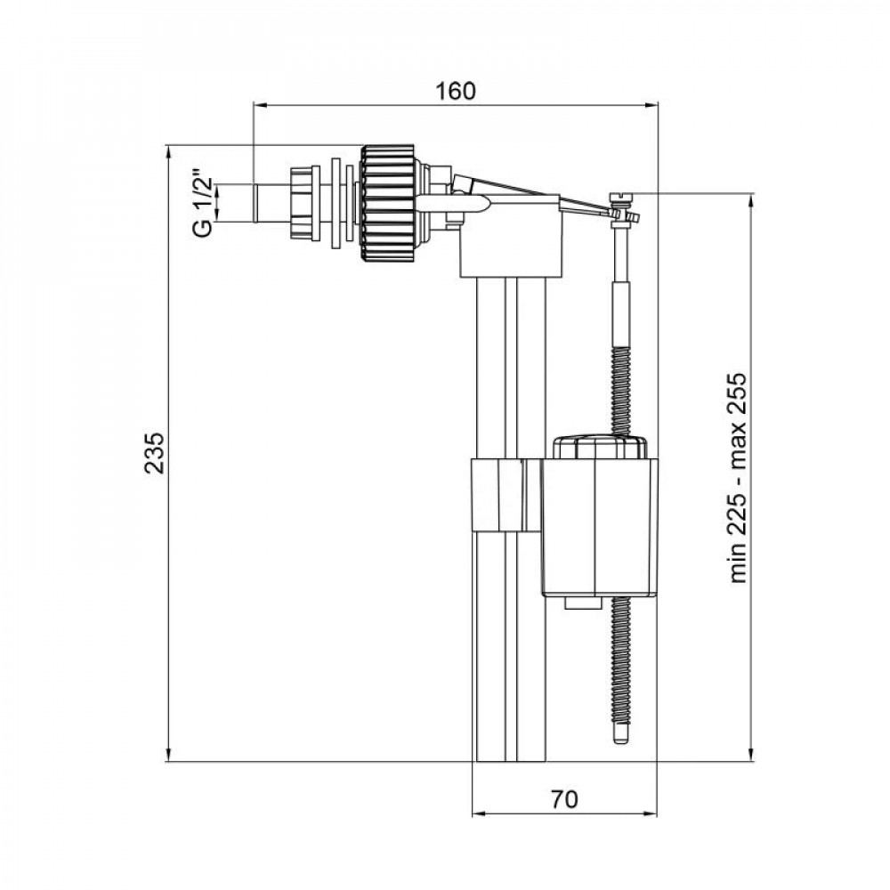 Наповнювальний механізм для унітаза Lidz (WHI) 60 02 K002 01 з боковим підводом SD00042780