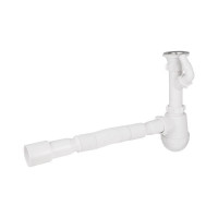 Сифон для кухонної мийки Lidz (WHI) 60 05 M002 00 з відводом для пральної машини (вихід 40/50 мм)