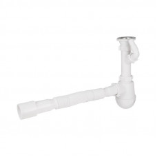 Сифон для кухонної мийки Lidz (WHI) 60 05 M002 00 з відводом для пральної машини (вихід 40/50 мм)