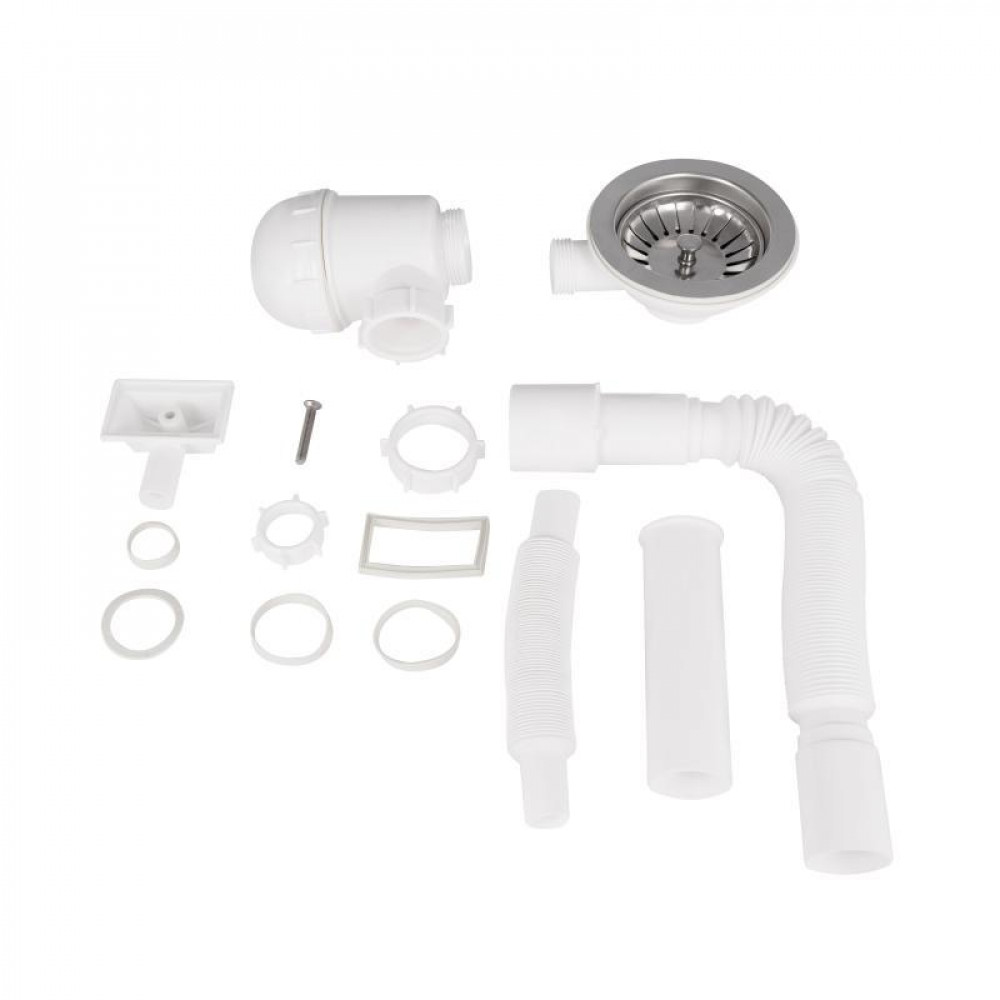 Сифон для кухонної мийки Lidz (WHI) 60 05 M001 01 EURO (вихід 50 мм) SD00042782