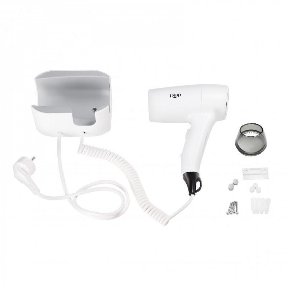 Фен із тримачем Qtap Pohodli 1200 Вт QTF1200ROP White (Pobut) SD00042871
