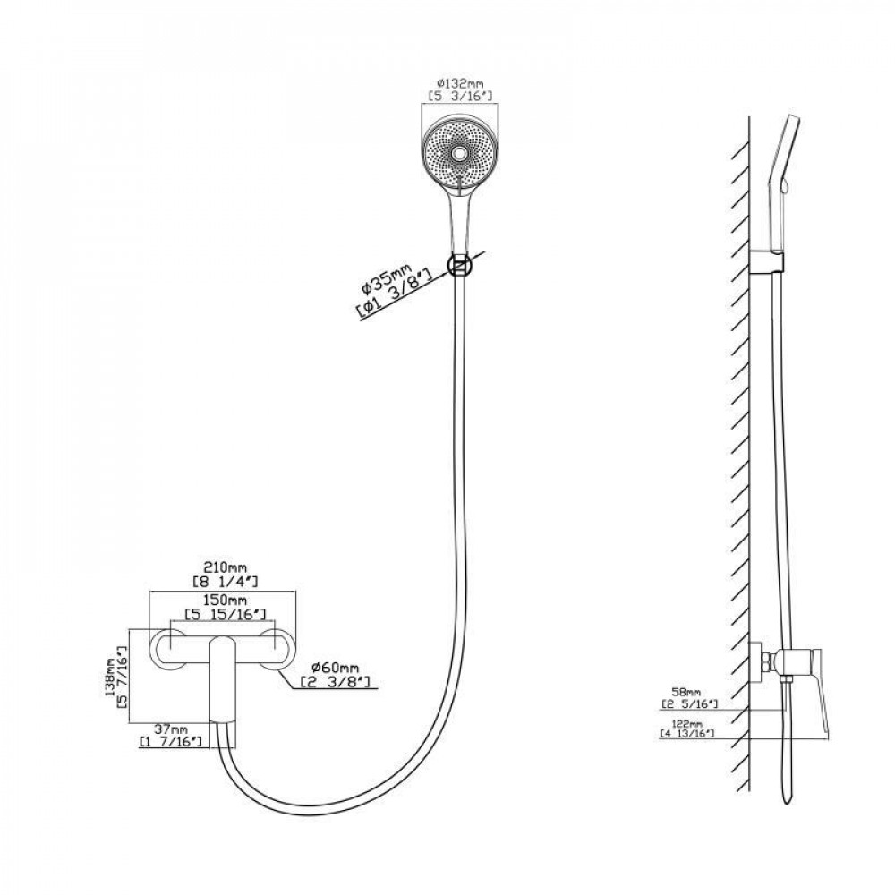 Смеситель для душа Qtap Slavonice с душевым гарнитуром QTSLV4042103C Chrome SD00042908