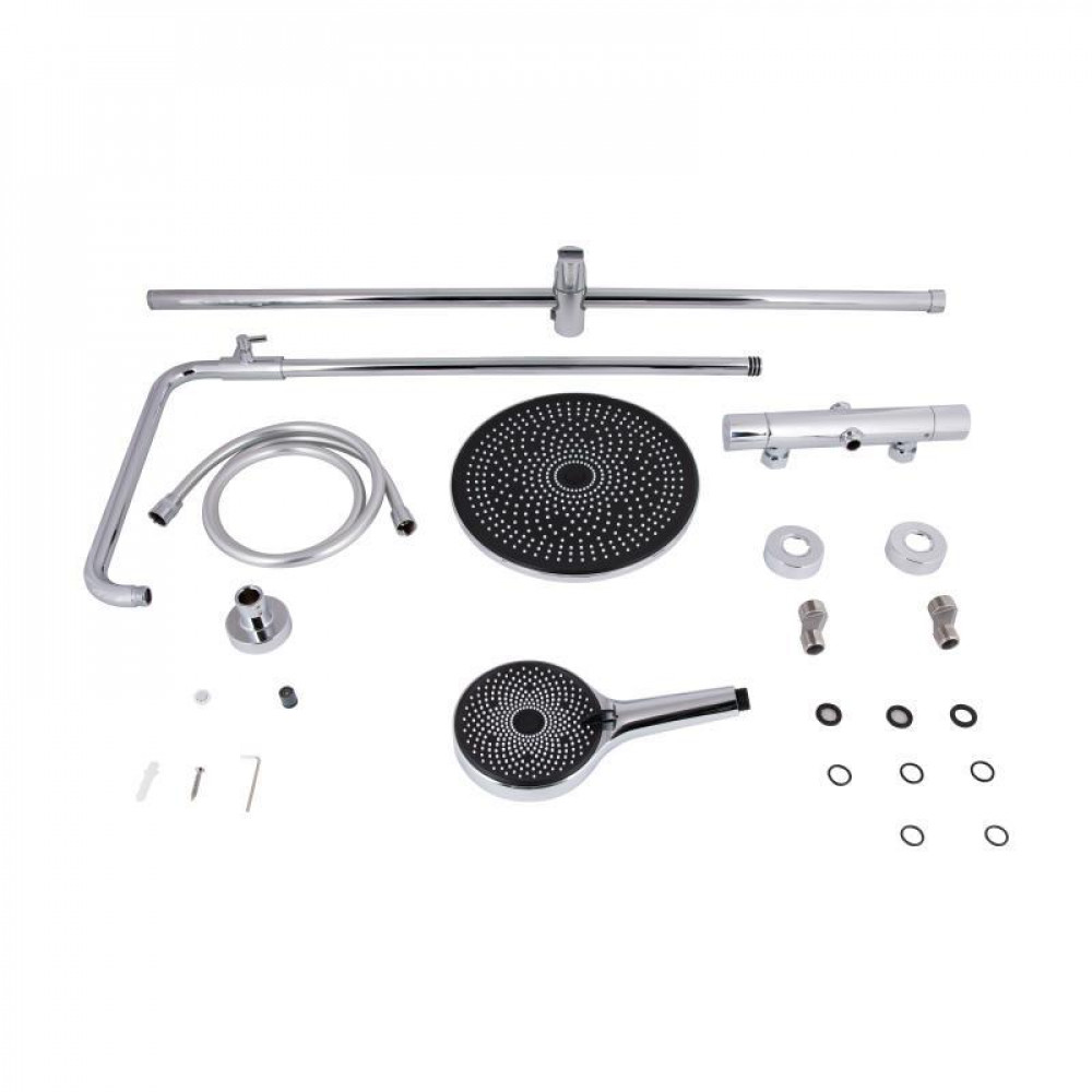 Душова система універсальна Qtap Sloup термостатична на два споживача QTSL57103ONC Chrome SD00042915