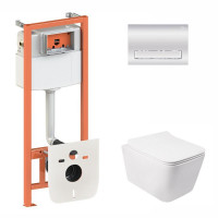 Готове рішення Qtap для ванної кімнати: підвісний унітаз Crow + комплект інсталяції Nest 4 в 1 (лінійна